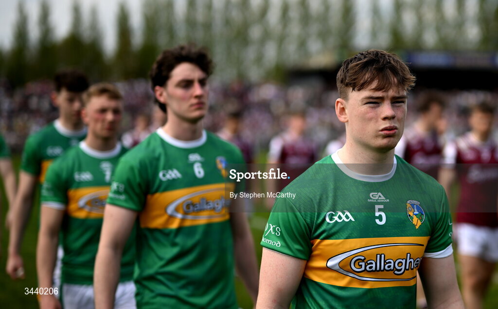 25 April 2026; Eoin McLoughlin of Leitrim during the pre-match parade before the Connacht GAA Football Senior Championship semi-final match between Leitrim and Galway at Heartland Credit Union Páirc Seán Mac Diarmada in Carrick-on-Shannon, Leitrim. Photo by Stephen McCarthy/Sportsfile