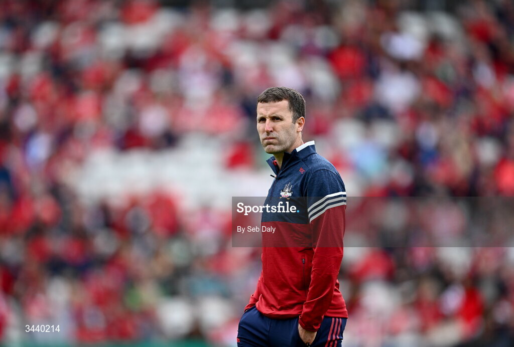 26 April 2026; Cork manager Ben O'Connor before the Munster GAA Senior Hurling Championship Round 2 match between Cork and Limerick at SuperValu Páirc Uí Chaoimh in Cork. Photo by Seb Daly/Sportsfile