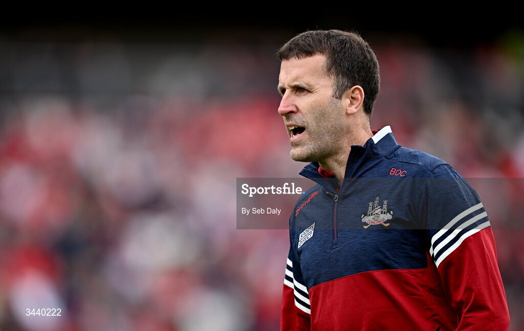 26 April 2026; Cork manager Ben O'Connor before the Munster GAA Senior Hurling Championship Round 2 match between Cork and Limerick at SuperValu Páirc Uí Chaoimh in Cork. Photo by Seb Daly/Sportsfile