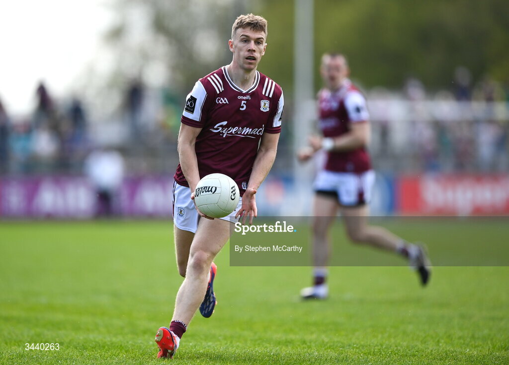 25 April 2026; Dylan McHugh of Galway during the Connacht GAA Football Senior Championship semi-final match between Leitrim and Galway at Heartland Credit Union Páirc Seán Mac Diarmada in Carrick-on-Shannon, Leitrim. Photo by Stephen McCarthy/Sportsfile