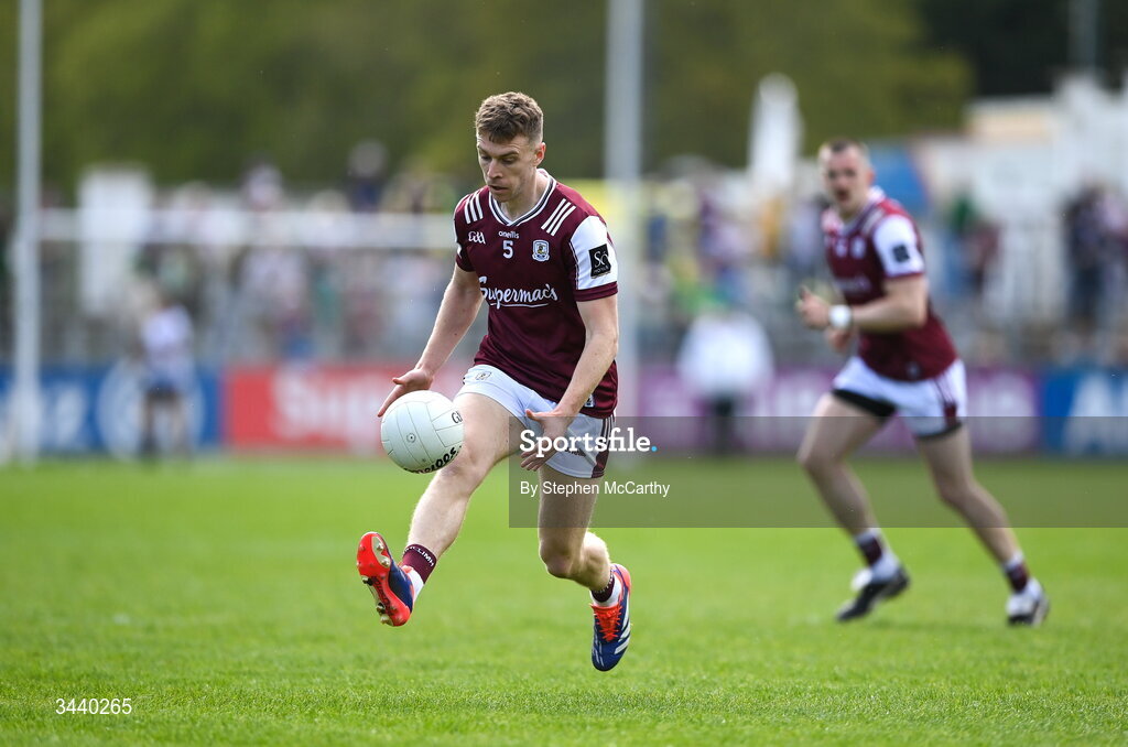 25 April 2026; Dylan McHugh of Galway during the Connacht GAA Football Senior Championship semi-final match between Leitrim and Galway at Heartland Credit Union Páirc Seán Mac Diarmada in Carrick-on-Shannon, Leitrim. Photo by Stephen McCarthy/Sportsfile