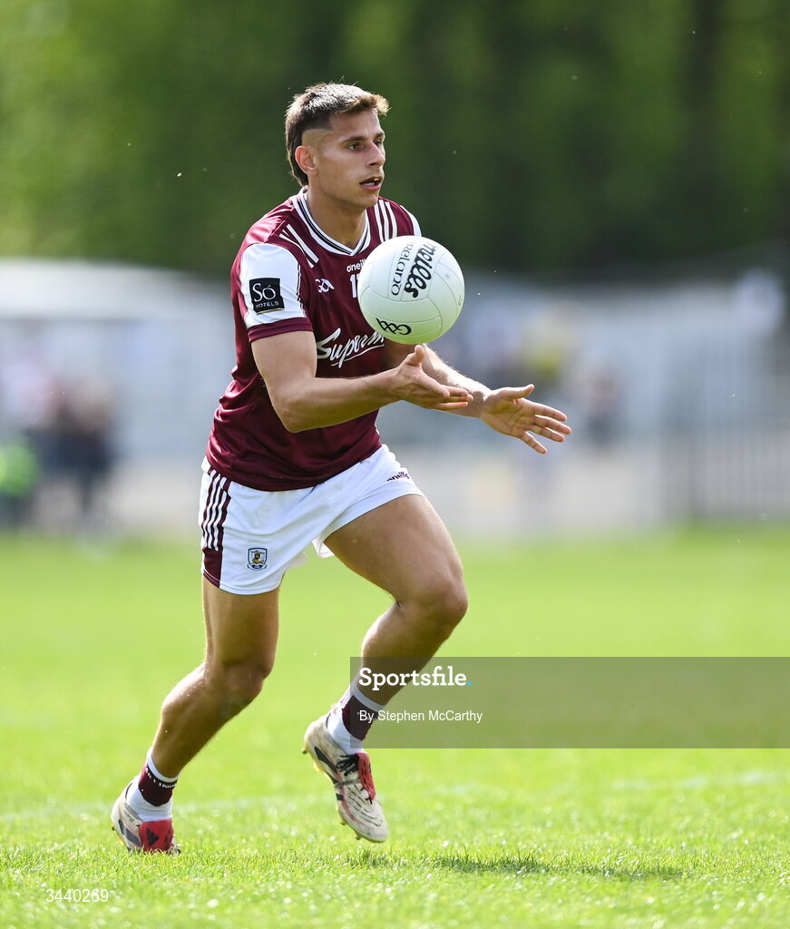 25 April 2026; Seán Fitzgerald of Galway during the Connacht GAA Football Senior Championship semi-final match between Leitrim and Galway at Heartland Credit Union Páirc Seán Mac Diarmada in Carrick-on-Shannon, Leitrim. Photo by Stephen McCarthy/Sportsfile