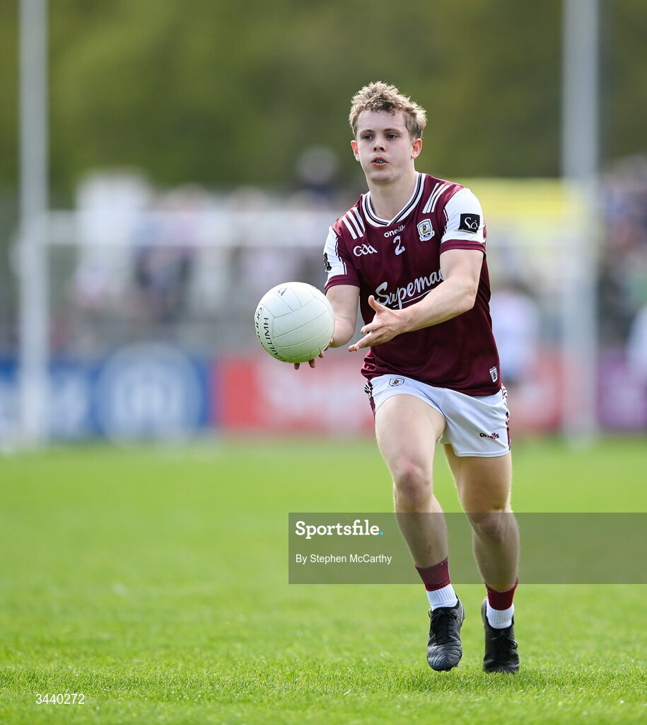 25 April 2026; Johnny McGrath of Galway during the Connacht GAA Football Senior Championship semi-final match between Leitrim and Galway at Heartland Credit Union Páirc Seán Mac Diarmada in Carrick-on-Shannon, Leitrim. Photo by Stephen McCarthy/Sportsfile