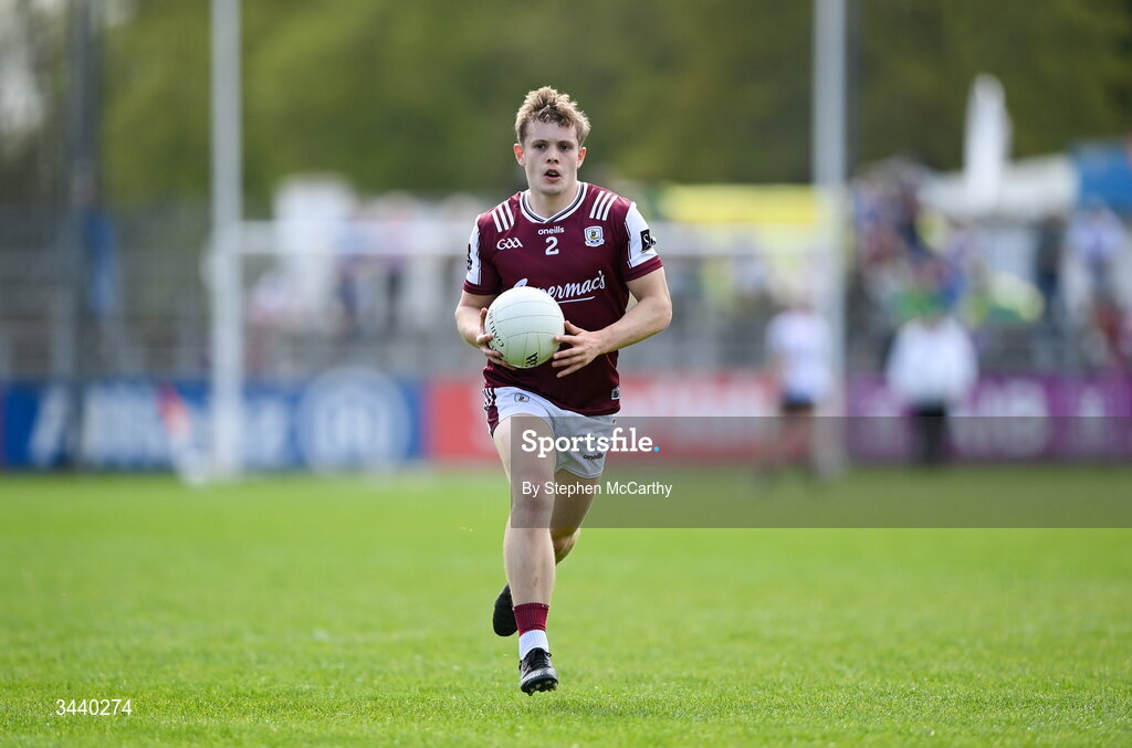 25 April 2026; Johnny McGrath of Galway during the Connacht GAA Football Senior Championship semi-final match between Leitrim and Galway at Heartland Credit Union Páirc Seán Mac Diarmada in Carrick-on-Shannon, Leitrim. Photo by Stephen McCarthy/Sportsfile
