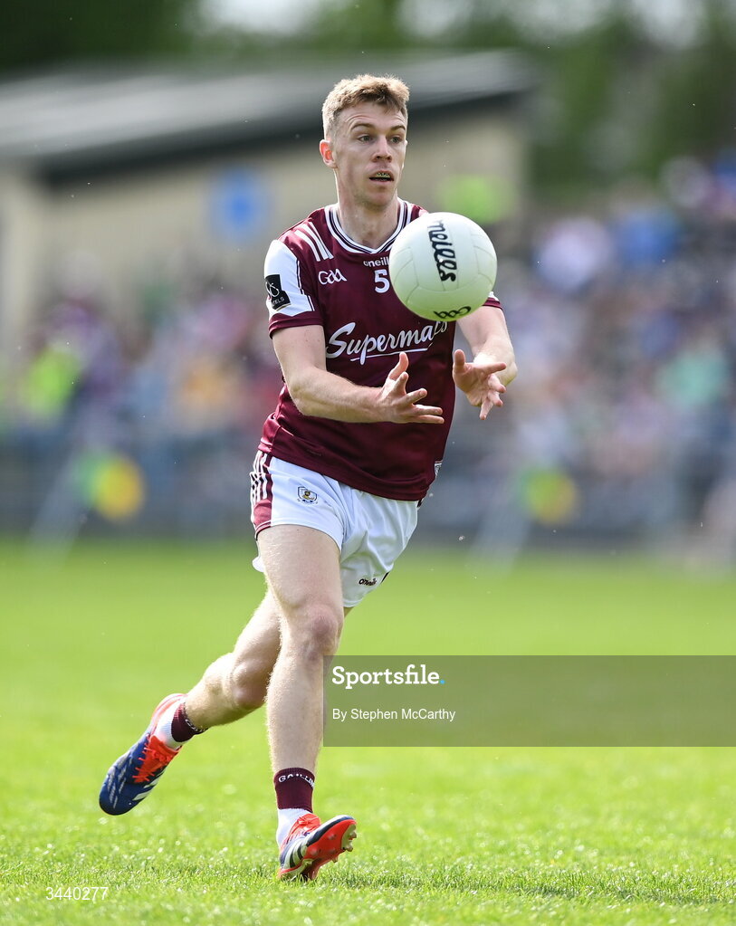 25 April 2026; Dylan McHugh of Galway during the Connacht GAA Football Senior Championship semi-final match between Leitrim and Galway at Heartland Credit Union Páirc Seán Mac Diarmada in Carrick-on-Shannon, Leitrim. Photo by Stephen McCarthy/Sportsfile