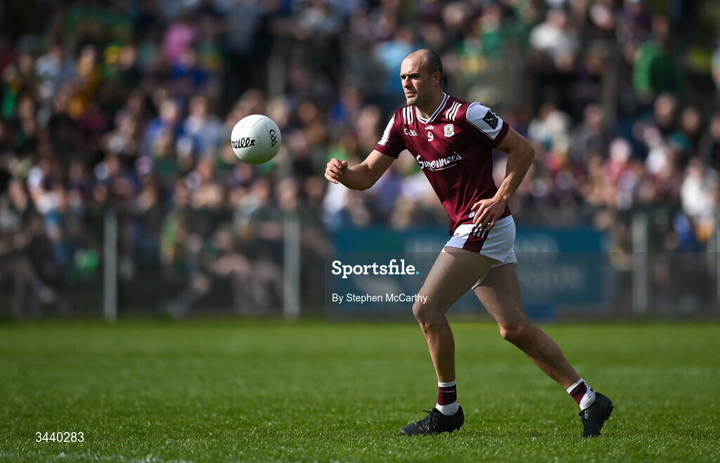 25 April 2026; John Maher of Galway during the Connacht GAA Football Senior Championship semi-final match between Leitrim and Galway at Heartland Credit Union Páirc Seán Mac Diarmada in Carrick-on-Shannon, Leitrim. Photo by Stephen McCarthy/Sportsfile