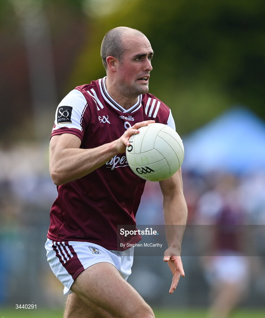 25 April 2026; John Maher of Galway during the Connacht GAA Football Senior Championship semi-final match between Leitrim and Galway at Heartland Credit Union Páirc Seán Mac Diarmada in Carrick-on-Shannon, Leitrim. Photo by Stephen McCarthy/Sportsfile