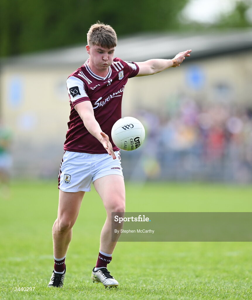 25 April 2026; Liam Ó Conghaile of Galway during the Connacht GAA Football Senior Championship semi-final match between Leitrim and Galway at Heartland Credit Union Páirc Seán Mac Diarmada in Carrick-on-Shannon, Leitrim. Photo by Stephen McCarthy/Sportsfile
