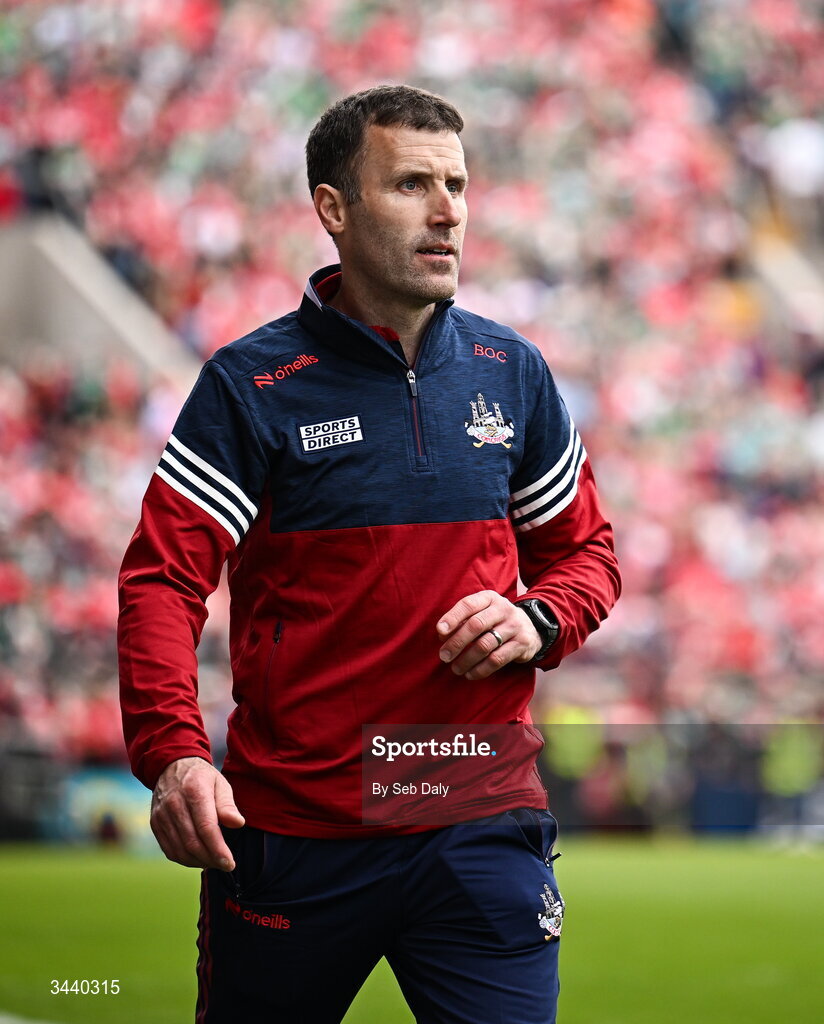 26 April 2026; Cork manager Ben O'Connor during the Munster GAA Senior Hurling Championship Round 2 match between Cork and Limerick at SuperValu Páirc Uí Chaoimh in Cork. Photo by Seb Daly/Sportsfile