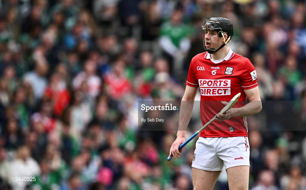26 April 2026; Robert Downey of Cork during the Munster GAA Senior Hurling Championship Round 2 match between Cork and Limerick at SuperValu Páirc Uí Chaoimh in Cork. Photo by Seb Daly/Sportsfile