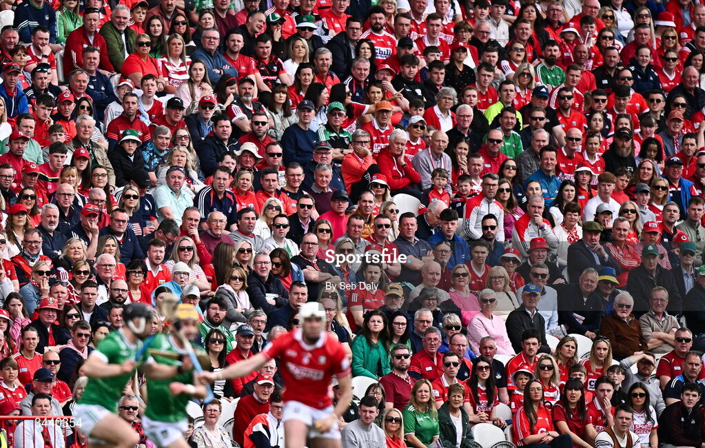 26 April 2026; Spectators during the Munster GAA Senior Hurling Championship Round 2 match between Cork and Limerick at SuperValu Páirc Uí Chaoimh in Cork. Photo by Seb Daly/Sportsfile