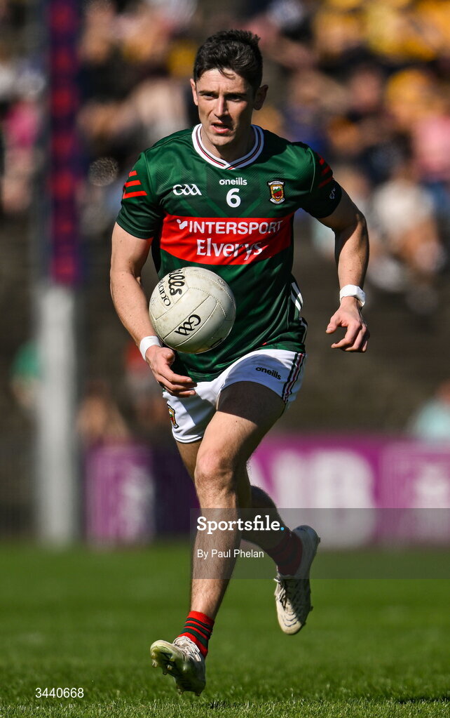 26 April 2026; Conor Loftus of Mayo during the Connacht GAA Football Senior Championship semi-final match between Mayo and Roscommon at Hastings Insurance MacHale Park in Castlebar, Mayo. Photo by Paul Phelan/Sportsfile