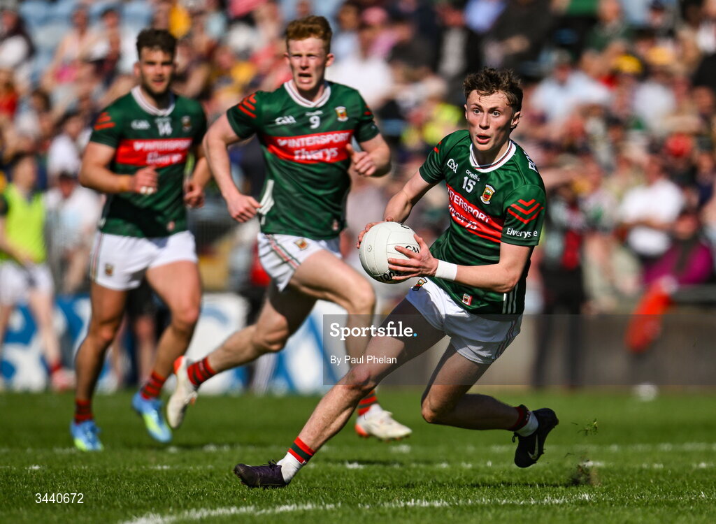 26 April 2026; Kobe McDonald of Mayo during the Connacht GAA Football Senior Championship semi-final match between Mayo and Roscommon at Hastings Insurance MacHale Park in Castlebar, Mayo. Photo by Paul Phelan/Sportsfile