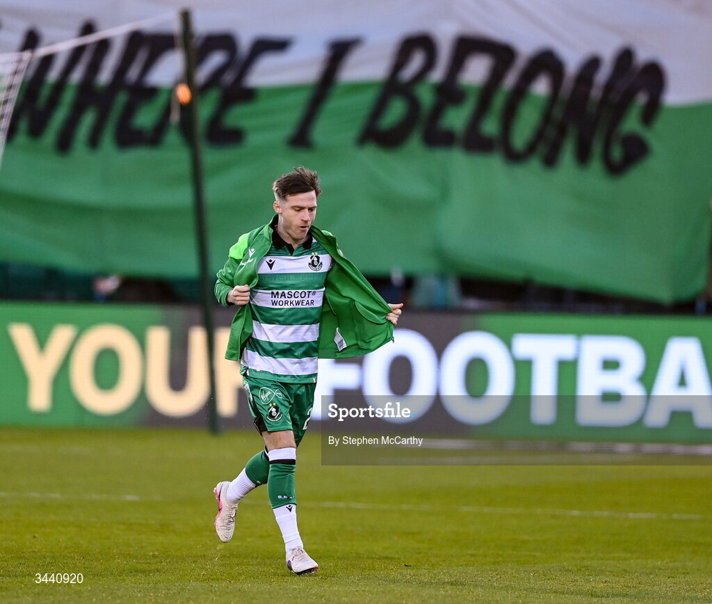 17 April 2026; Jack Byrne of Shamrock Rovers before the SSE Airtricity Men's Premier Division match between Shamrock Rovers and Bohemians at Tallaght Stadium in Dublin. Photo by Stephen McCarthy/Sportsfile