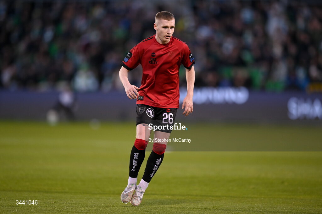 17 April 2026; Ross Tierney of Bohemians during the SSE Airtricity Men's Premier Division match between Shamrock Rovers and Bohemians at Tallaght Stadium in Dublin. Photo by Stephen McCarthy/Sportsfile
