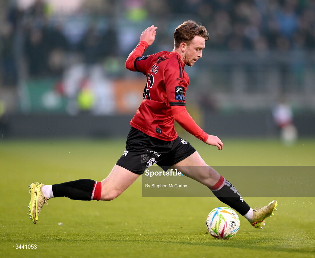 17 April 2026; Darragh Power of Bohemians during the SSE Airtricity Men's Premier Division match between Shamrock Rovers and Bohemians at Tallaght Stadium in Dublin. Photo by Stephen McCarthy/Sportsfile