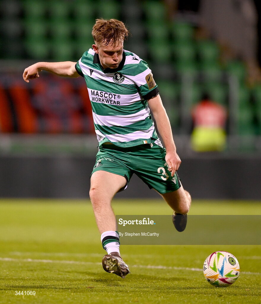 17 April 2026; Michael Noonan of Shamrock Rovers during the SSE Airtricity Men's Premier Division match between Shamrock Rovers and Bohemians at Tallaght Stadium in Dublin. Photo by Stephen McCarthy/Sportsfile