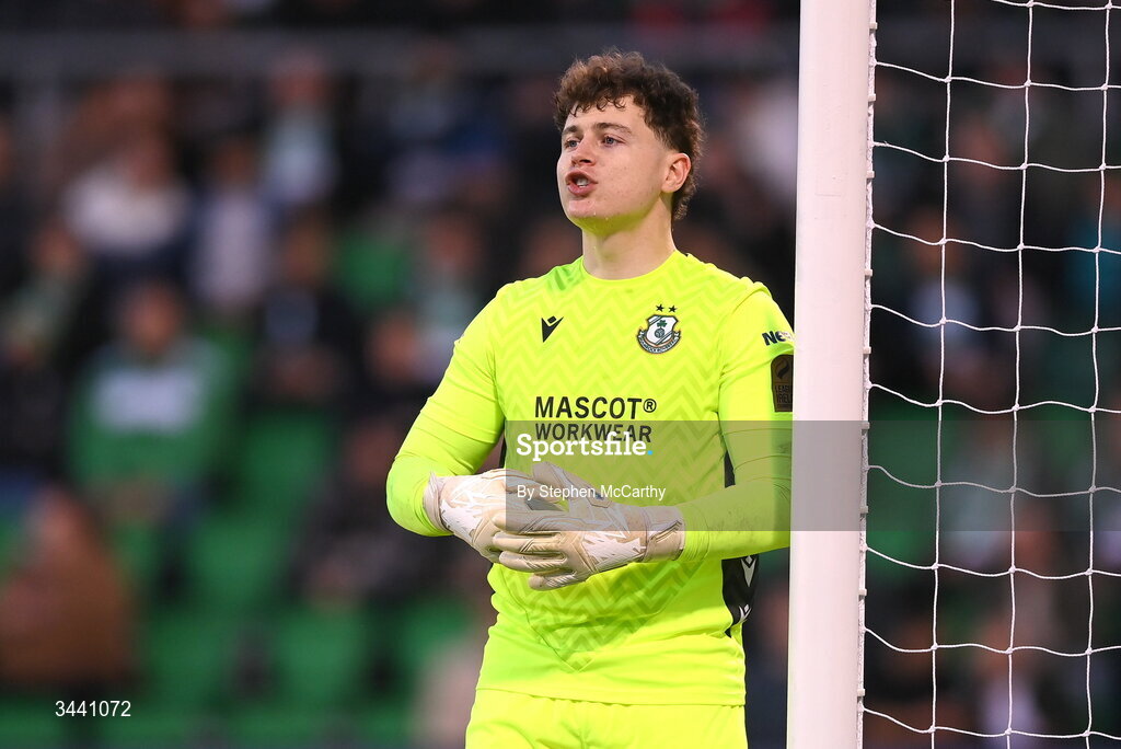 17 April 2026; Shamrock Rovers goalkeeper Ed McGinty during the SSE Airtricity Men's Premier Division match between Shamrock Rovers and Bohemians at Tallaght Stadium in Dublin. Photo by Stephen McCarthy/Sportsfile