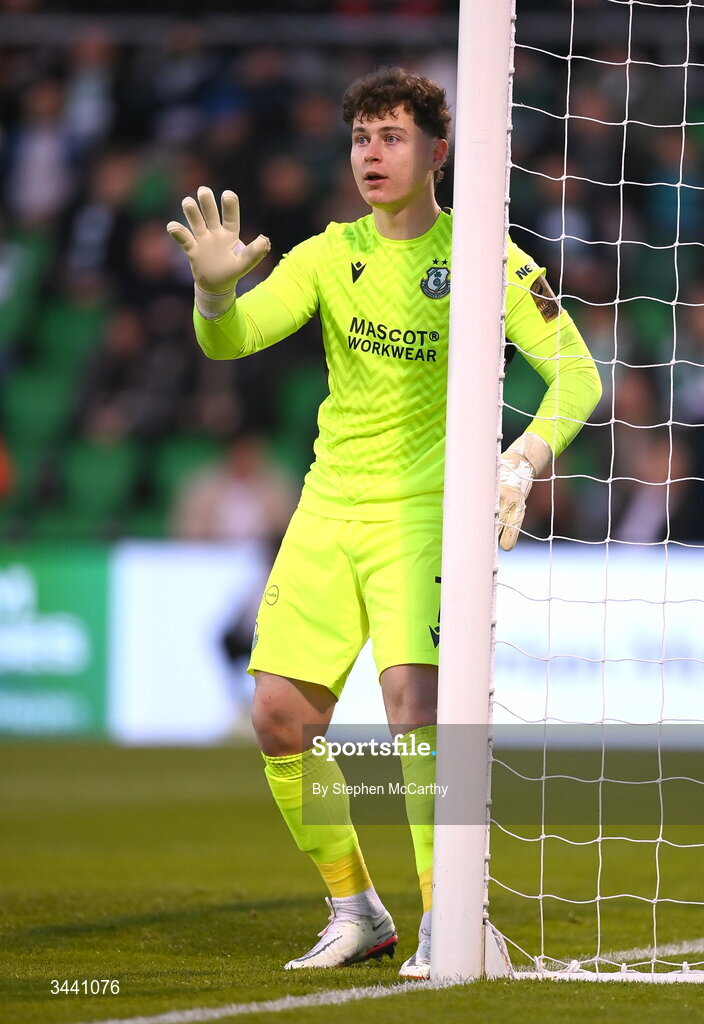 17 April 2026; Shamrock Rovers goalkeeper Ed McGinty during the SSE Airtricity Men's Premier Division match between Shamrock Rovers and Bohemians at Tallaght Stadium in Dublin. Photo by Stephen McCarthy/Sportsfile
