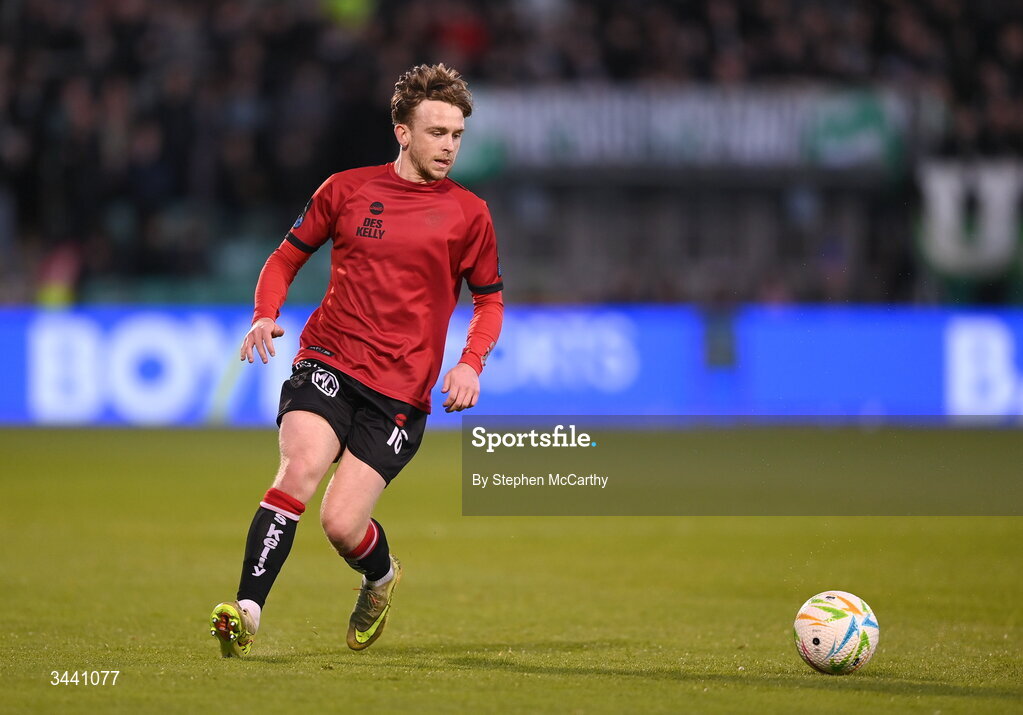 17 April 2026; Darragh Power of Bohemians during the SSE Airtricity Men's Premier Division match between Shamrock Rovers and Bohemians at Tallaght Stadium in Dublin. Photo by Stephen McCarthy/Sportsfile