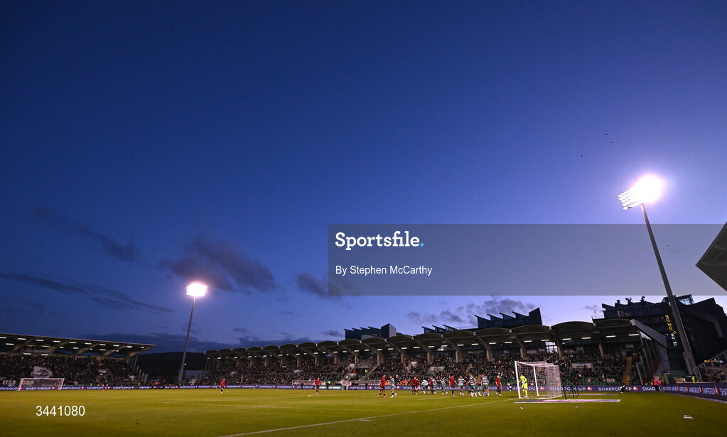 17 April 2026; A general view of Tallaght Stadium during the SSE Airtricity Men's Premier Division match between Shamrock Rovers and Bohemians at Tallaght Stadium in Dublin. Photo by Stephen McCarthy/Sportsfile