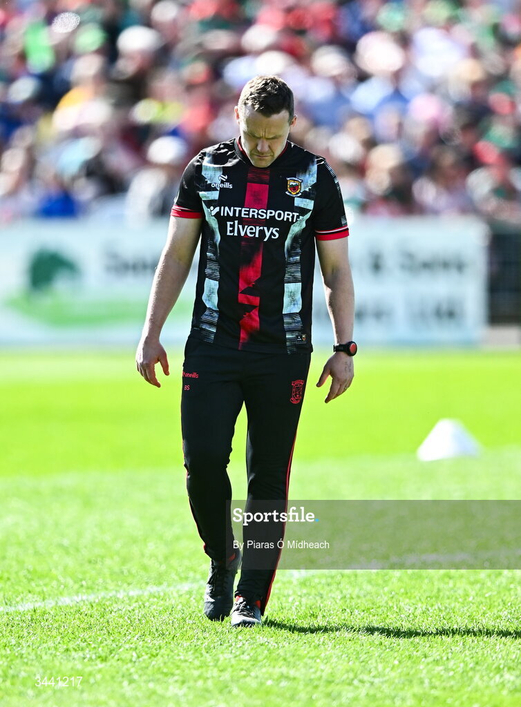 26 April 2026; Mayo manager Andy Moran before the Connacht GAA Football Senior Championship semi-final match between Mayo and Roscommon at Hastings Insurance MacHale Park in Castlebar, Mayo. Photo by Piaras Ó Mídheach/Sportsfile