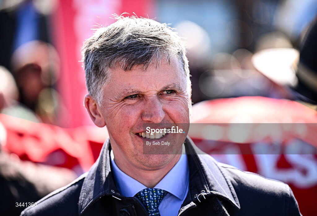 29 April 2026; Trainer Ross O'Sullivan after he sent out Raise You Up to win the Connolly's RED MILLS Irish EBF Auction Hurdle Series Final during day two of the Punchestown Festival at Punchestown Racecourse in Kildare. Photo by Seb Daly/Sportsfile