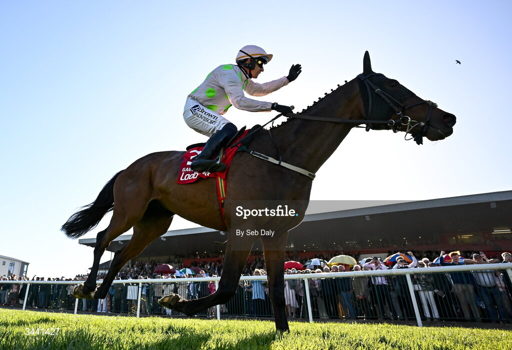 29 April 2026; Gaelic Warrior, with Paul Townend up, crosses the line to win the Ladbrokes Punchestown Gold Cup during day two of the Punchestown Festival at Punchestown Racecourse in Kildare. Photo by Seb Daly/Sportsfile