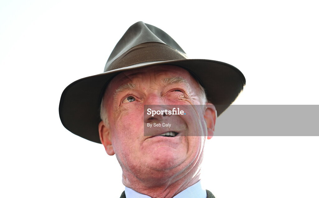 29 April 2026; Trainer Willie Mullins after sending out Even Tho to win the Weatherbys General Stud Book Irish EBF Mares Flat Race during day two of the Punchestown Festival at Punchestown Racecourse in Kildare. Photo by Seb Daly/Sportsfile