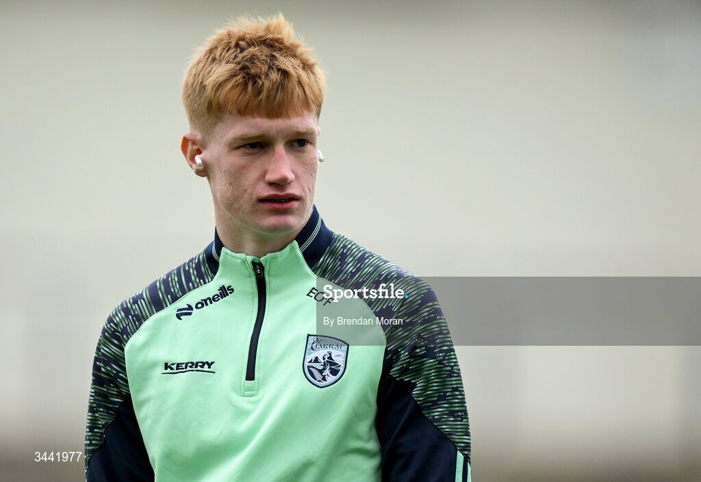 30 April 2026; Eoin O’Flaherty of Kerry walks the pitch before the Dalata Hotel Group Munster U20 Football Championship final match between Kerry and Cork at Austin Stack Park in Tralee, Kerry. Photo by Brendan Moran/Sportsfile