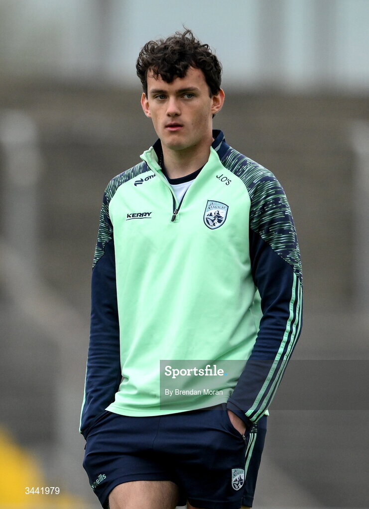 30 April 2026; Jack O’Sullivan of Kerry walks the pitch before the Dalata Hotel Group Munster U20 Football Championship final match between Kerry and Cork at Austin Stack Park in Tralee, Kerry. Photo by Brendan Moran/Sportsfile