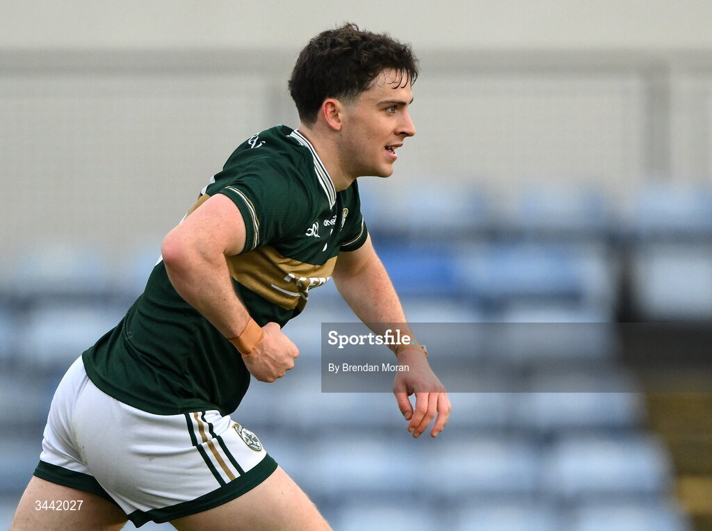 30 April 2026; Paddy Lane of Kerry celebrates after scoring his side's first goal during the Dalata Hotel Group Munster U20 Football Championship final match between Kerry and Cork at Austin Stack Park in Tralee, Kerry. Photo by Brendan Moran/Sportsfile