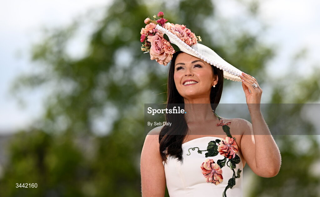 1 May 2026; Racegoer Jennifer Wrynne, from Mohill, Leitrim, ahead fo racing day four of the Punchestown Festival at Punchestown Racecourse in Kildare. Photo by Seb Daly/Sportsfile