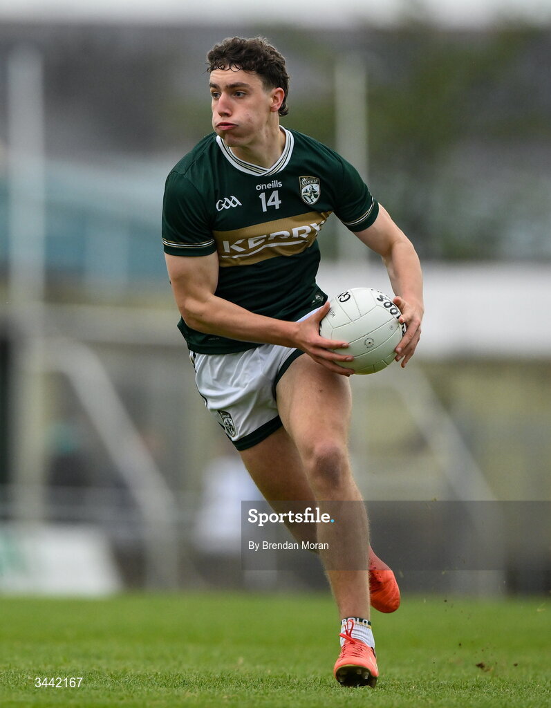 30 April 2026; Tomás Kennedy of Kerry during the Dalata Hotel Group Munster U20 Football Championship final match between Kerry and Cork at Austin Stack Park in Tralee, Kerry. Photo by Brendan Moran/Sportsfile