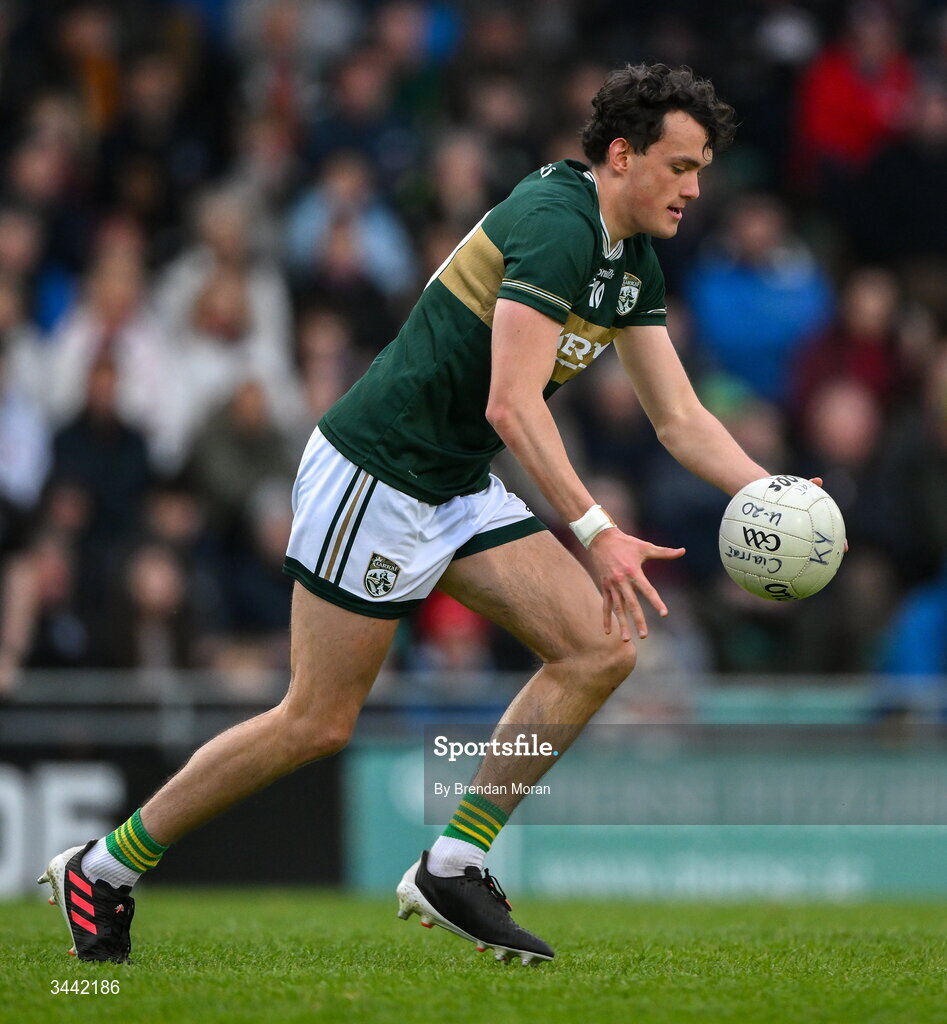 30 April 2026; Jack O’Sullivan of Kerry during the Dalata Hotel Group Munster U20 Football Championship final match between Kerry and Cork at Austin Stack Park in Tralee, Kerry. Photo by Brendan Moran/Sportsfile