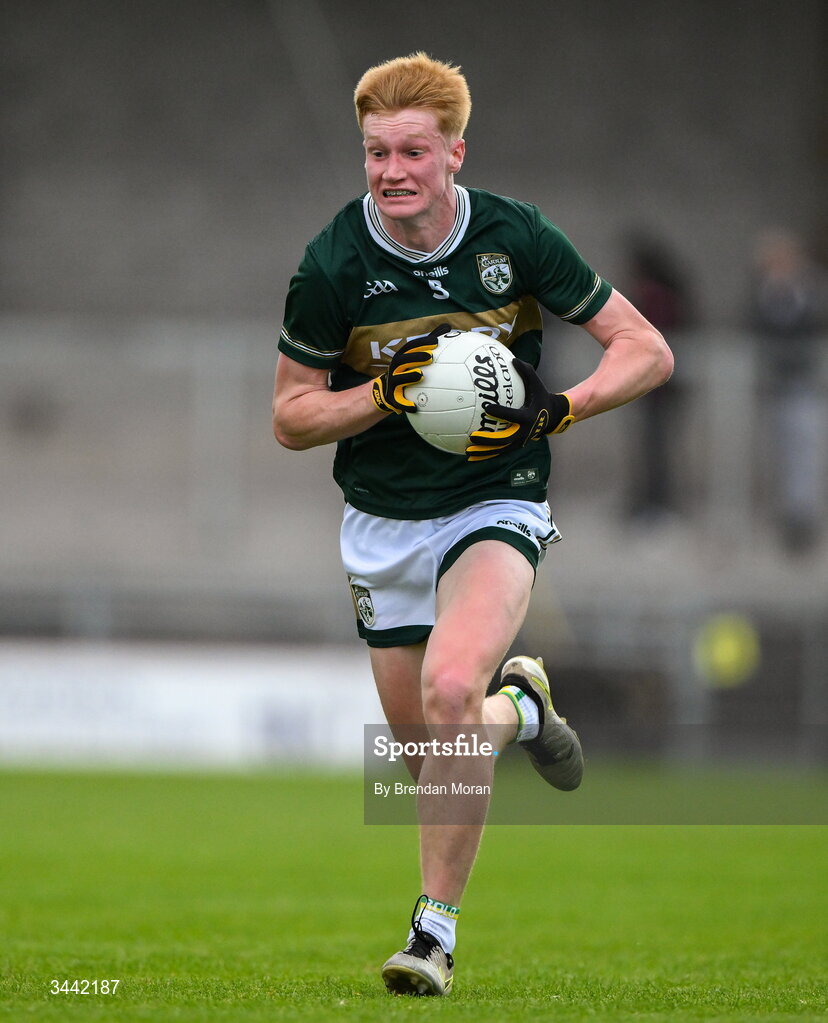 30 April 2026; Eoin O’Flaherty of Kerry during the Dalata Hotel Group Munster U20 Football Championship final match between Kerry and Cork at Austin Stack Park in Tralee, Kerry. Photo by Brendan Moran/Sportsfile
