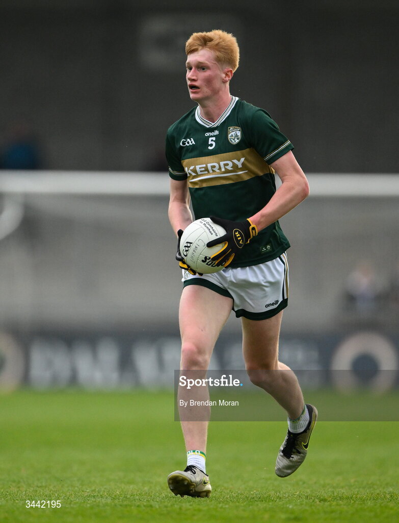 30 April 2026; Eoin O’Flaherty of Kerry during the Dalata Hotel Group Munster U20 Football Championship final match between Kerry and Cork at Austin Stack Park in Tralee, Kerry. Photo by Brendan Moran/Sportsfile
