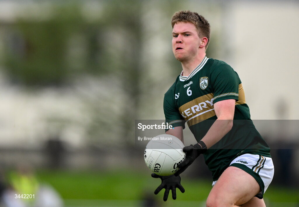 30 April 2026; Aodhna Ó Beaglaoich of Kerry during the Dalata Hotel Group Munster U20 Football Championship final match between Kerry and Cork at Austin Stack Park in Tralee, Kerry. Photo by Brendan Moran/Sportsfile