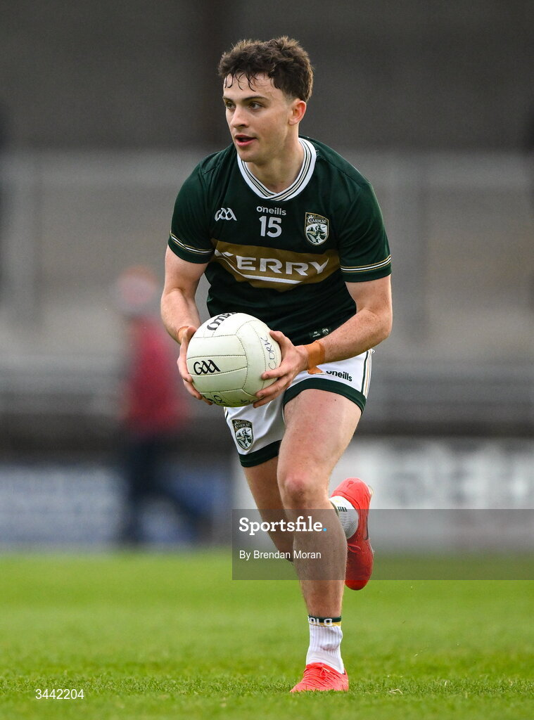 30 April 2026; Paddy Lane of Kerry during the Dalata Hotel Group Munster U20 Football Championship final match between Kerry and Cork at Austin Stack Park in Tralee, Kerry. Photo by Brendan Moran/Sportsfile