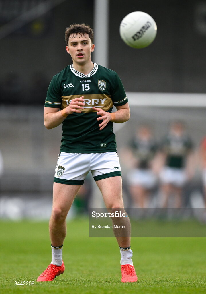 30 April 2026; Paddy Lane of Kerry during the Dalata Hotel Group Munster U20 Football Championship final match between Kerry and Cork at Austin Stack Park in Tralee, Kerry. Photo by Brendan Moran/Sportsfile