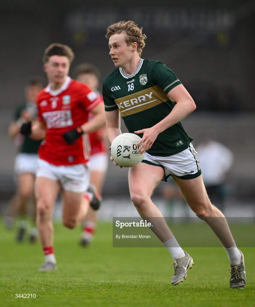 30 April 2026; Killian Dennehy of Kerry during the Dalata Hotel Group Munster U20 Football Championship final match between Kerry and Cork at Austin Stack Park in Tralee, Kerry. Photo by Brendan Moran/Sportsfile