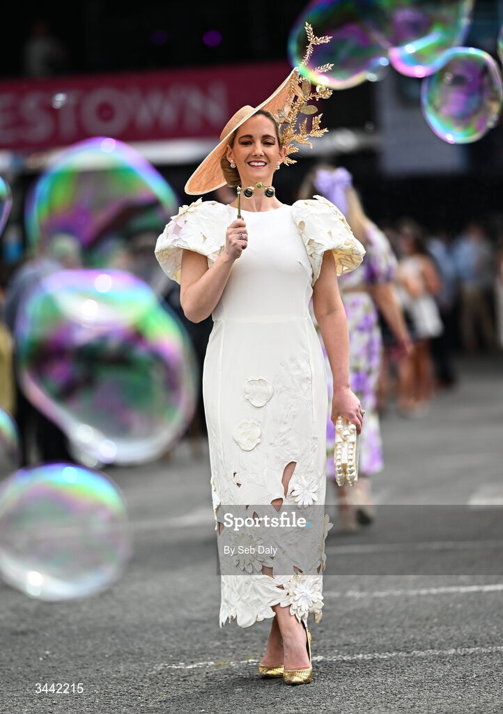 1 May 2026; Racegoer Niamh Lordan, from Cork, poses for a portrait ahead of racing on day four of the Punchestown Festival at Punchestown Racecourse in Kildare. Photo by Seb Daly/Sportsfile