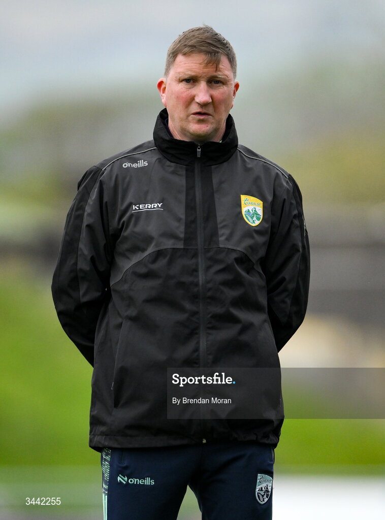 30 April 2026; Kerry selector Mike Frank Russell before the Dalata Hotel Group Munster U20 Football Championship final match between Kerry and Cork at Austin Stack Park in Tralee, Kerry. Photo by Brendan Moran/Sportsfile