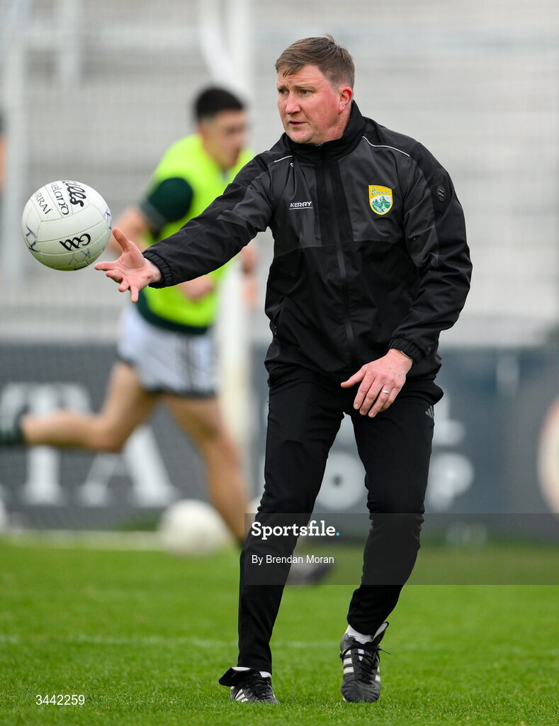 30 April 2026; Kerry selector Mike Frank Russell during the Dalata Hotel Group Munster U20 Football Championship final match between Kerry and Cork at Austin Stack Park in Tralee, Kerry. Photo by Brendan Moran/Sportsfile