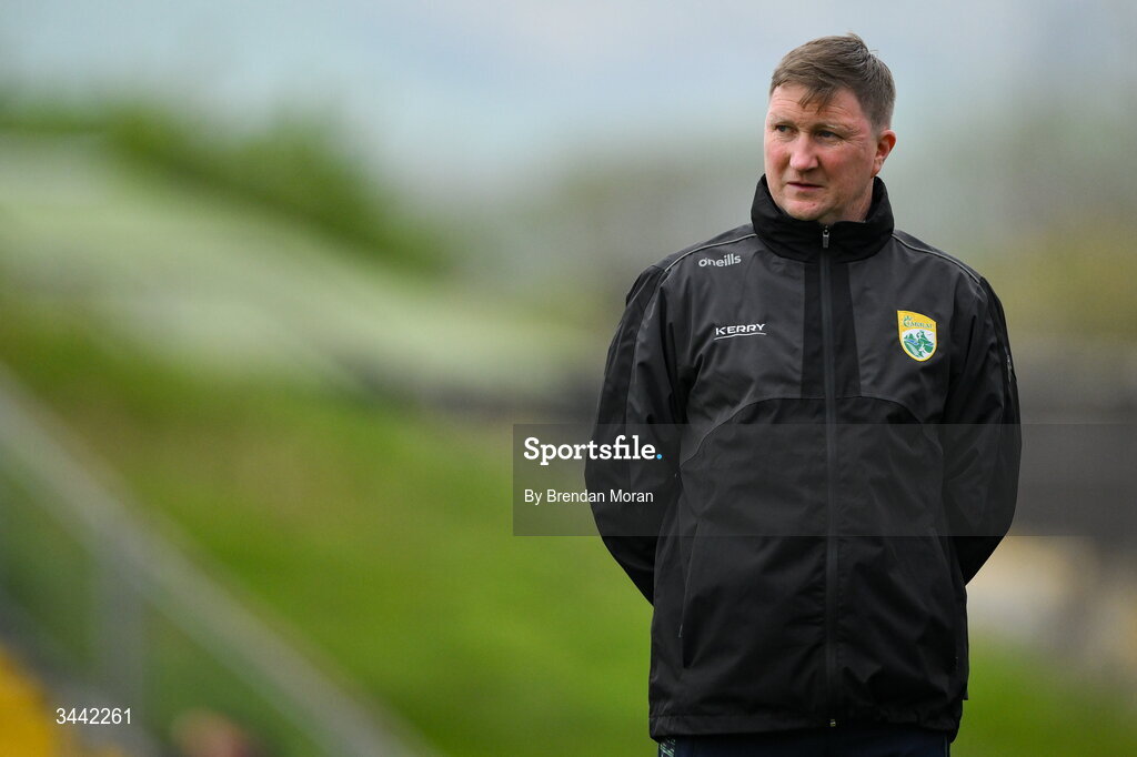 30 April 2026; Kerry selector Mike Frank Russell before the Dalata Hotel Group Munster U20 Football Championship final match between Kerry and Cork at Austin Stack Park in Tralee, Kerry. Photo by Brendan Moran/Sportsfile