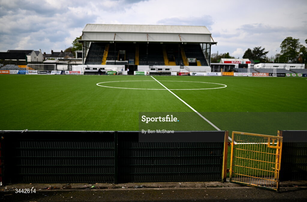 1 May 2026; A general view of Oriel Park before the SSE Airtricity Men's Premier Division match between Dundalk and Shelbourne at Oriel Park in Dundalk, Louth. Photo by Ben McShane/Sportsfile
