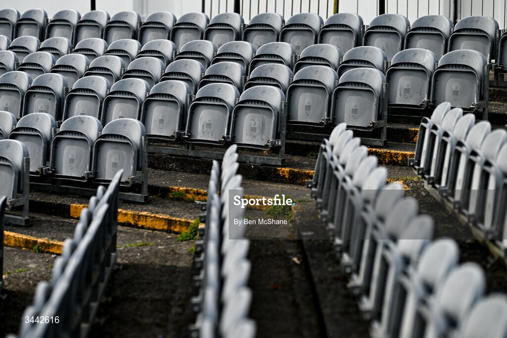 1 May 2026; Seating is seen before the SSE Airtricity Men's Premier Division match between Dundalk and Shelbourne at Oriel Park in Dundalk, Louth. Photo by Ben McShane/Sportsfile