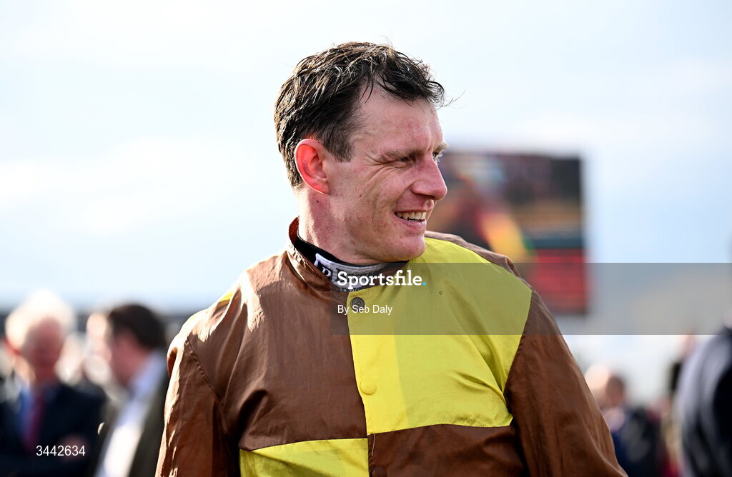1 May 2026; Jockey Paul Townend after winning the Alanna Homes Champion Novice Hurdle on King Rasko Grey on day four of the Punchestown Festival at Punchestown Racecourse in Kildare. Photo by Seb Daly/Sportsfile