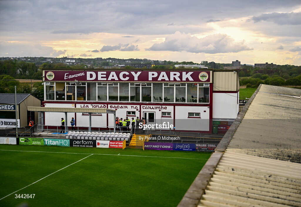 1 May 2026; A general view before the SSE Airtricity Men's Premier Division match between Galway United and St Patrick's Athletic at Eamonn Deacy Park in Galway. Photo by Piaras Ó Mídheach/Sportsfile