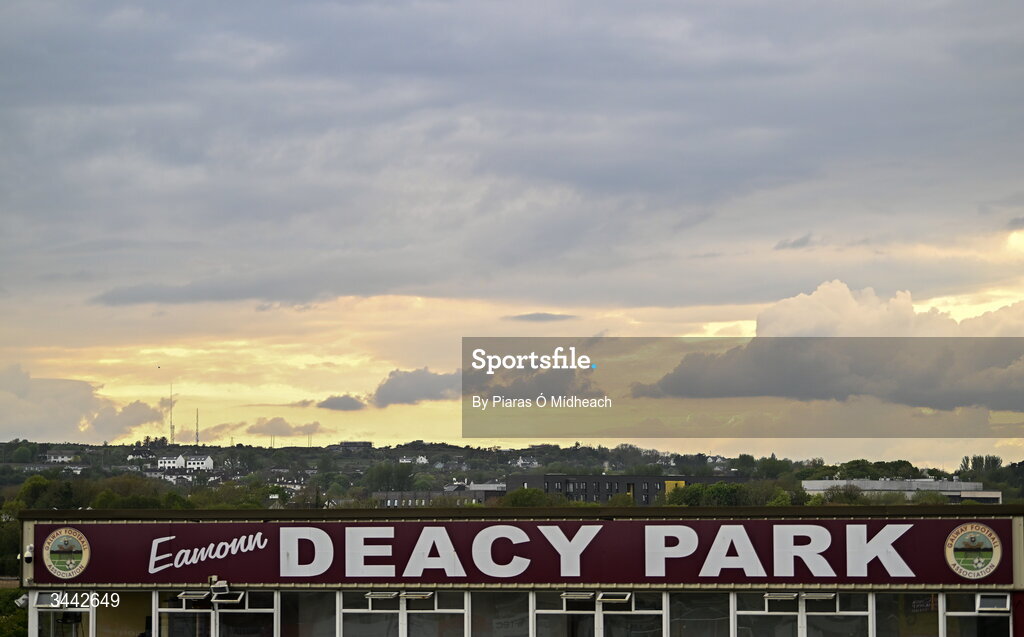 1 May 2026; A general view before the SSE Airtricity Men's Premier Division match between Galway United and St Patrick's Athletic at Eamonn Deacy Park in Galway. Photo by Piaras Ó Mídheach/Sportsfile